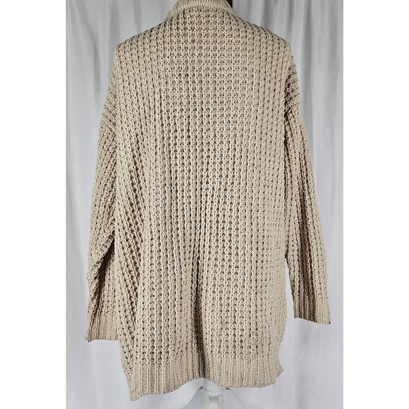 MOON & MADISON WOMEN'S STYLISH & COZY BEIGE CHUNKY CARDIGAN SIZE MEDIUM - Picture 6 of 11